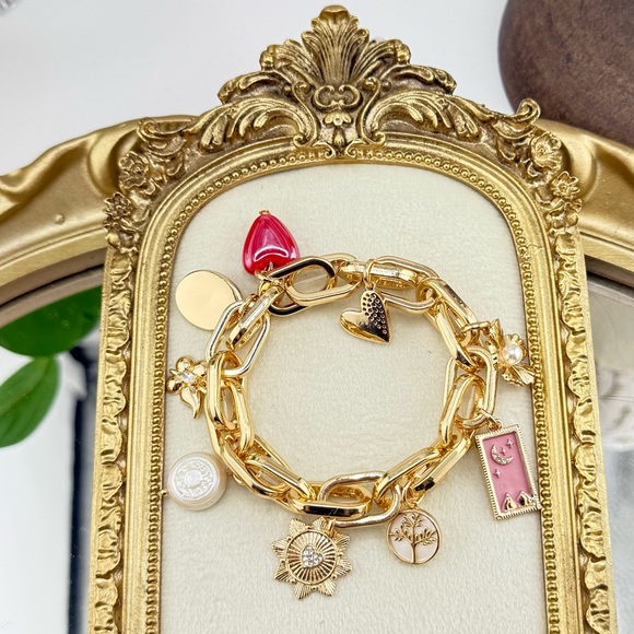 Anthro Gold Chunky Charm Bracelet – Adjustable Size - Picture 6 of 9